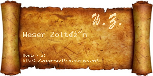 Weser Zoltán névjegykártya